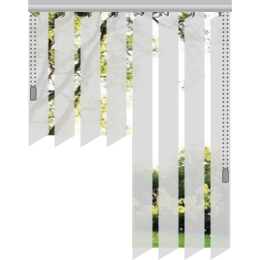 Lamellenvorhang für Fenster und Tür zusammenhängend