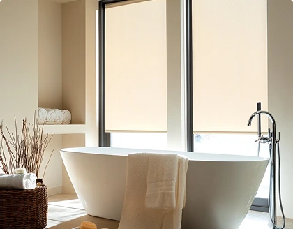 Rollo Badezimmer beige