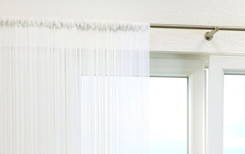 Fadenvorhang Weiß, Fadengardine Weiß