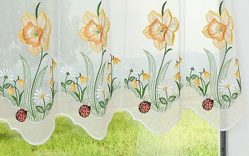 Scheibengardinen Orange, orange Scheibenvorhänge