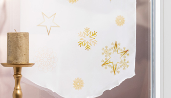 weihnachtliche Scheibengardinen in Standardgrößen im Raumtextilienshop