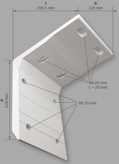 Beschreibung zur Bemaßung des Stoffs